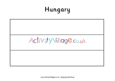 Hungary flag colouring page