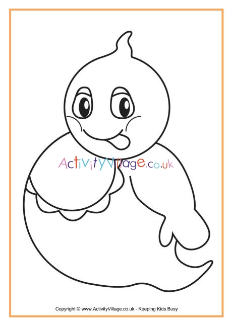 Hungry ghost colouring page