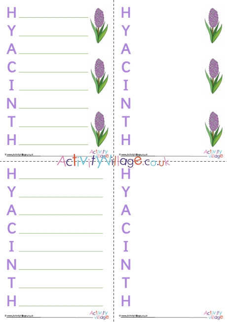 Hyacinth Acrostic Poem Printable