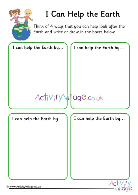I Can Help the Earth Worksheet