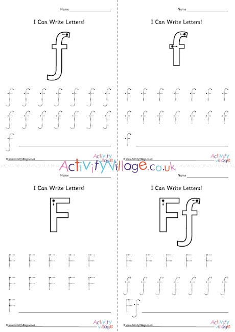 I Can Write Letter F