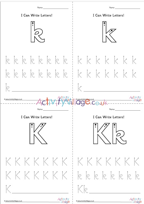 I Can Write Letter K