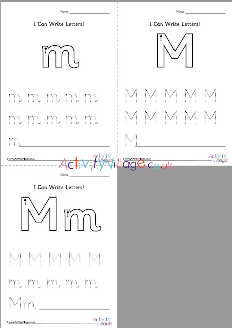 I Can Write Letter M