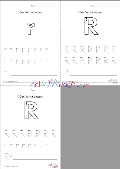 I Can Write Letter R