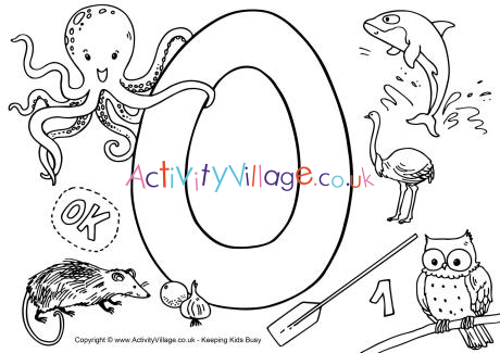 I Spy Alphabet colouring page O