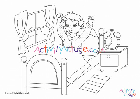 I Wake Up Colouring Page