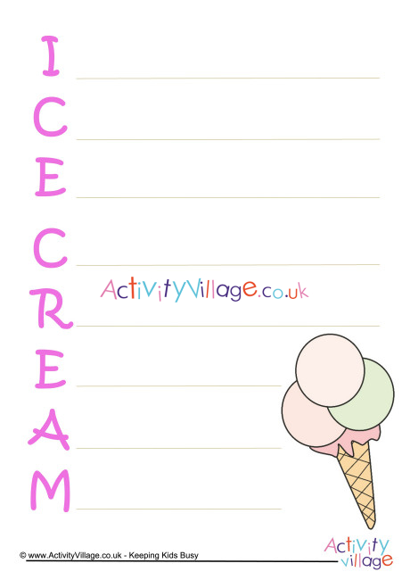 Ice Cream Acrostic Poem Printable ice-cream-acrostic-poem-printable