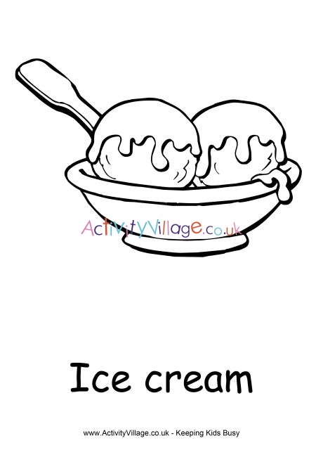 Ice cream colouring page