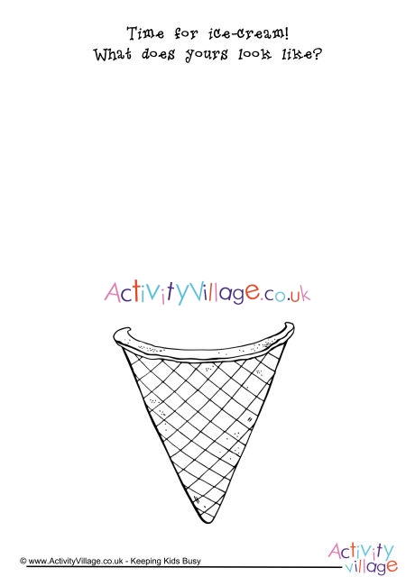 Ice Cream Cone Doodle Page