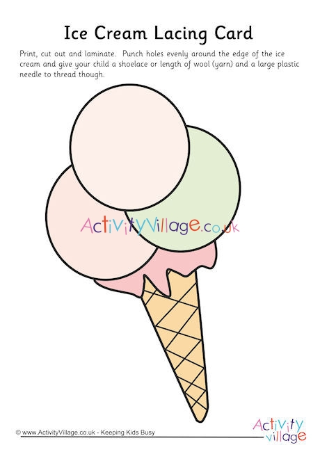 Ice Cream Lacing Card