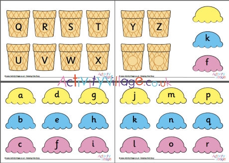 Ice cream matching letters