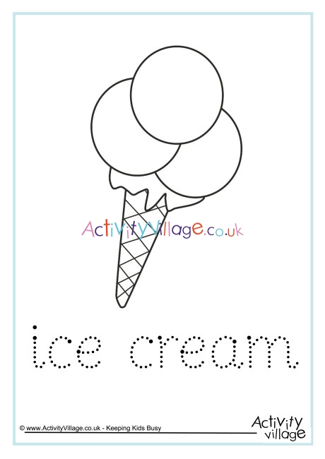 Ice cream word tracing