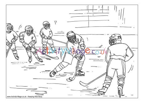 Ice Hockey colouring page 2