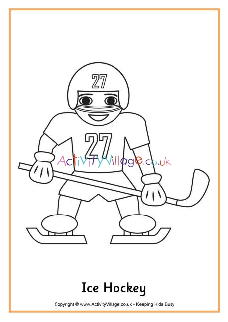 Ice Hockey colouring page 