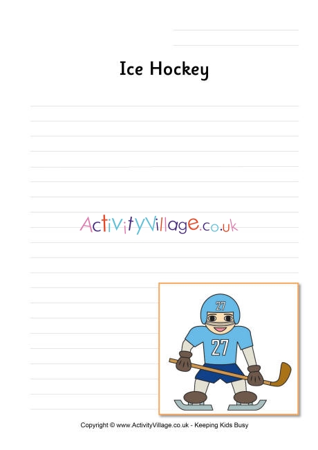 Ice Hockey writing page