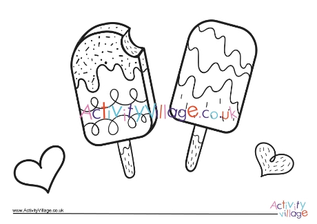 Ice lollies colouring page