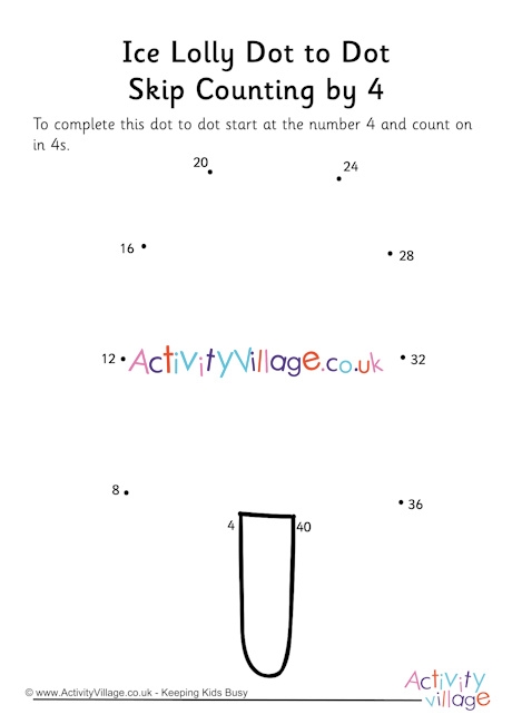 Ice Lolly Dot To Dot Skip Counting