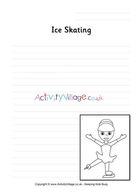 Ice Skating writing page