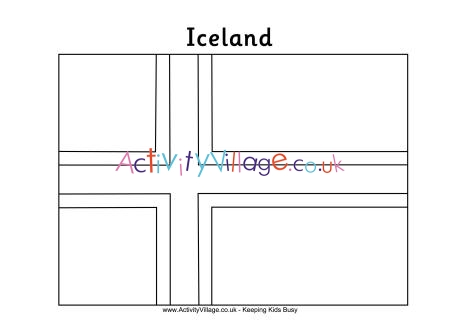 Iceland colouring flag