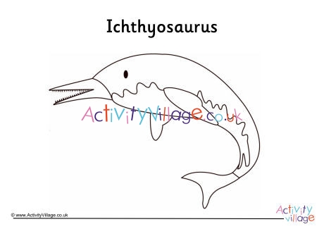 Ichthyosaurus Colouring Page