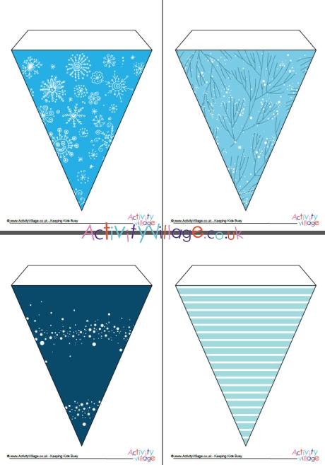 Icy winter bunting - large