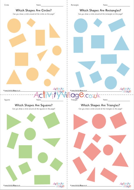 Identify the shapes worksheets