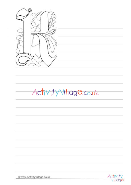 Illuminated Letter K Writing Paper Sign up for free today! illuminated letter k writing paper