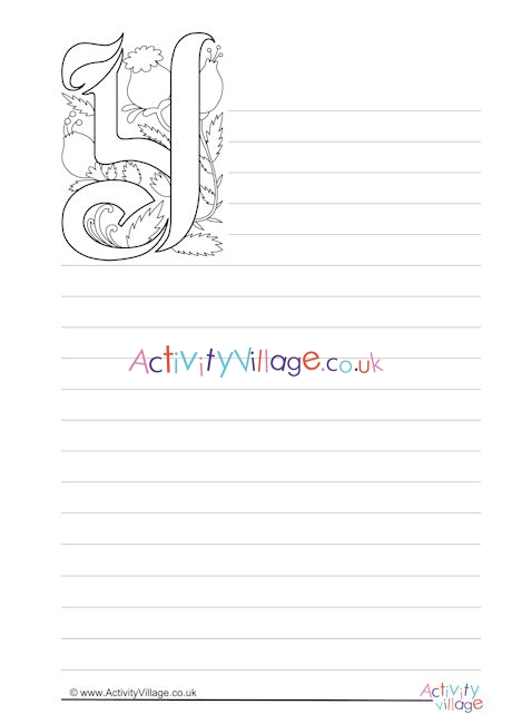 Illuminated Letter Y Writing Paper