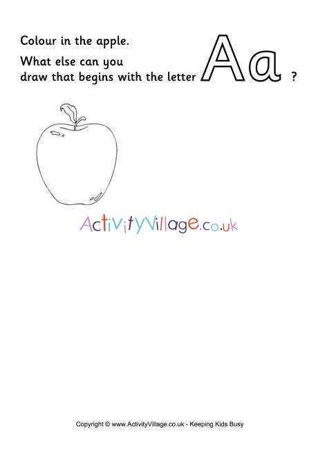 Imagination Alphabet Colouring Page A