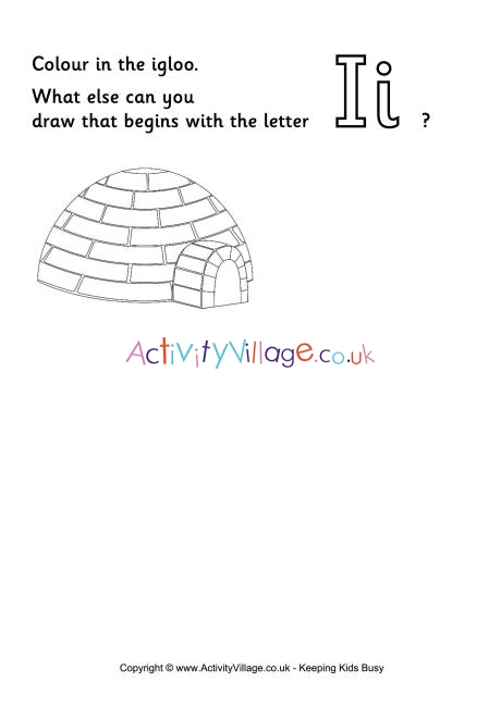 Imagination Alphabet Colouring Page I