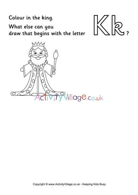 Imagination Alphabet Colouring Page K