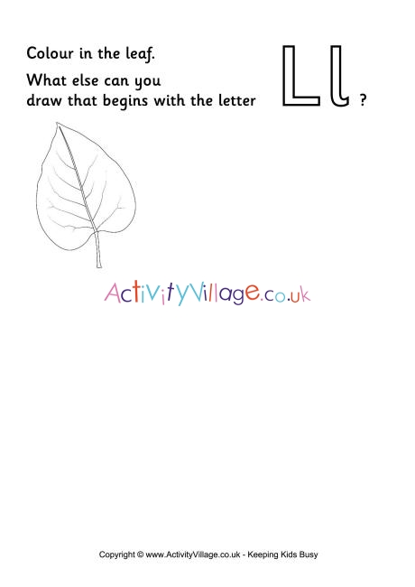 Imagination Alphabet Colouring Page L