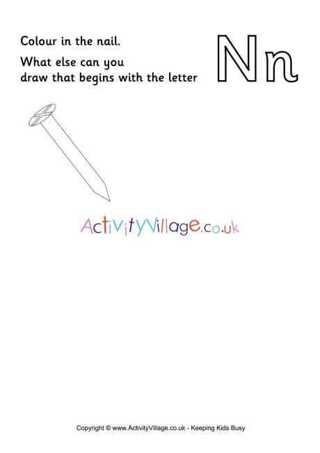 Imagination Alphabet Colouring Page N