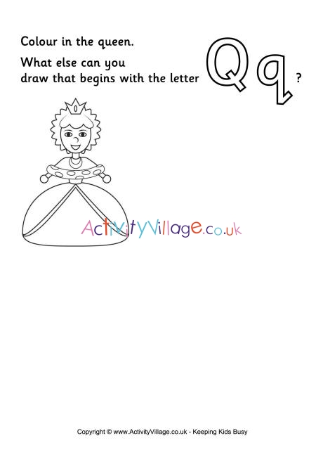 Imagination Alphabet Colouring Page Q