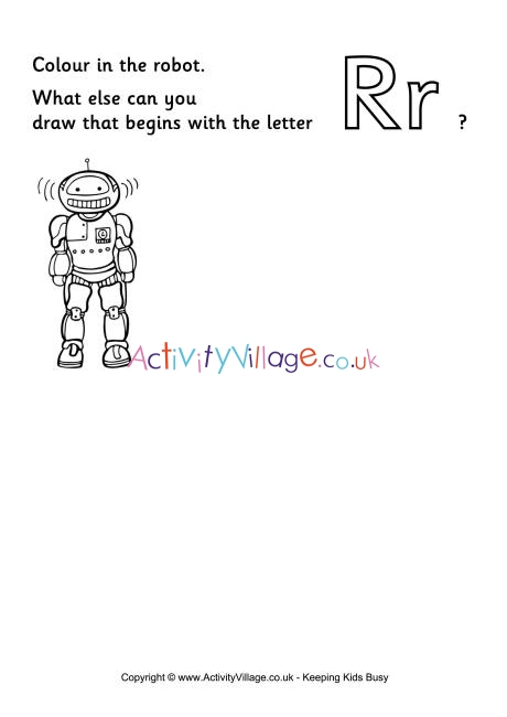 Imagination Alphabet Colouring Page R