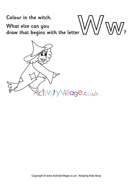 Imagination Alphabet Colouring Page W