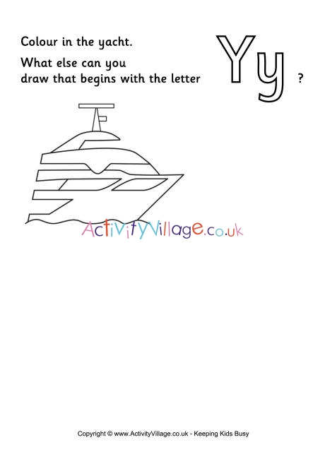 Imagination Alphabet Colouring Page Y
