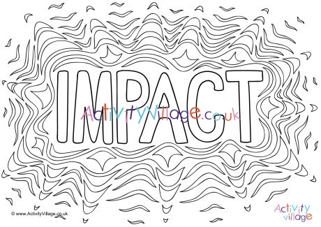 Impact colouring page