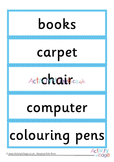 In the Classroom Word Cards