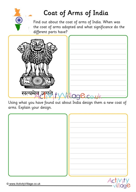 India Coat Of Arms Worksheet