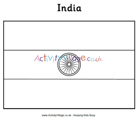 India flag colouring page