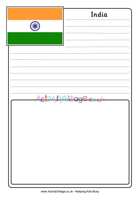 India notebooking page 