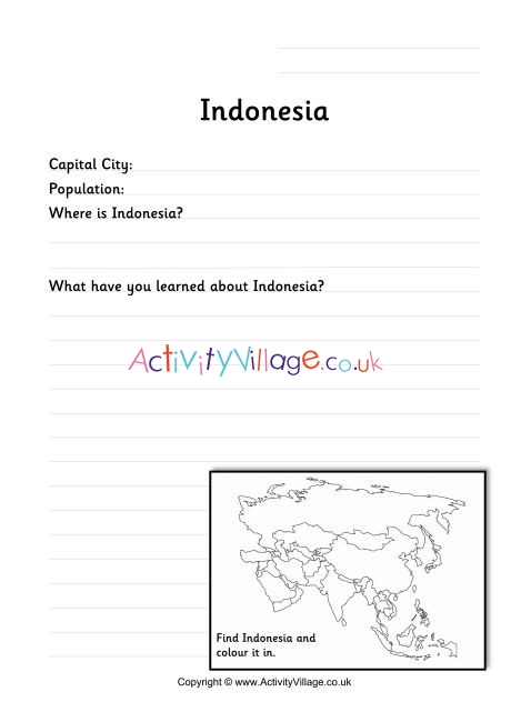 Indonesia Worksheet