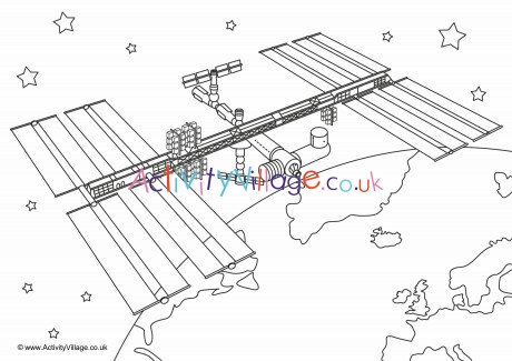 International Space Station Colouring Page 2