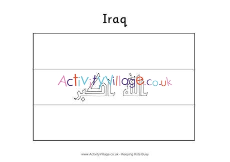 Iraq Flag Colouring Page