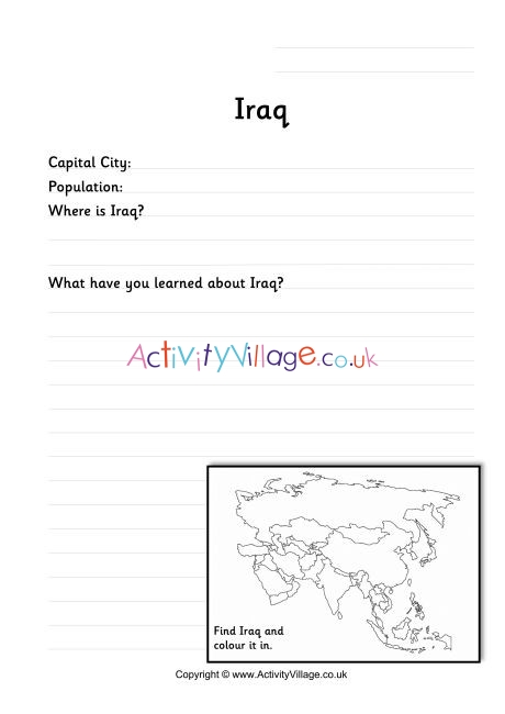 Iraq Worksheet