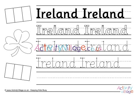 Ireland Handwriting Worksheet