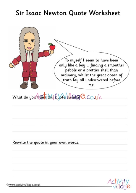 Isaac Newton Quote Worksheet