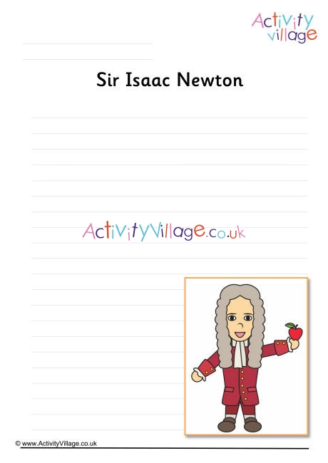 Isaac Newton Writing Page