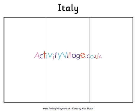 Italy flag colouring page 